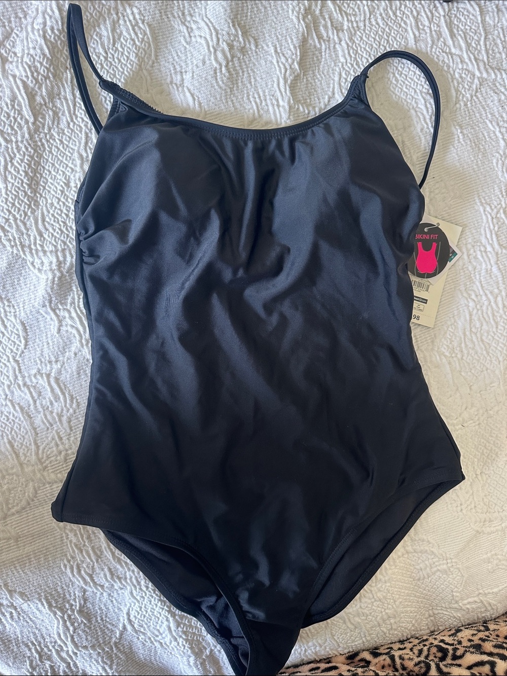 No Boundaries Black One-Piece Swimsuit with Slim Straps